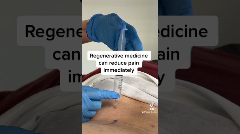 Regenerative medicine can reduce pain immediately